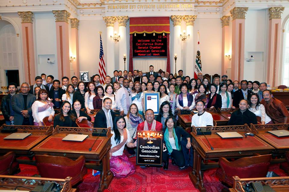 On April 16th, 2015, California's Senate unanimously passed the Senate Resolution #21 (SR-21) declaring April 13th-17th as 'Cambodian Genocide Memorial Week,’ calling for all of California to recognize, remember and celebrate the resiliency of the Cambodian spirit in the face of terror and genocide.