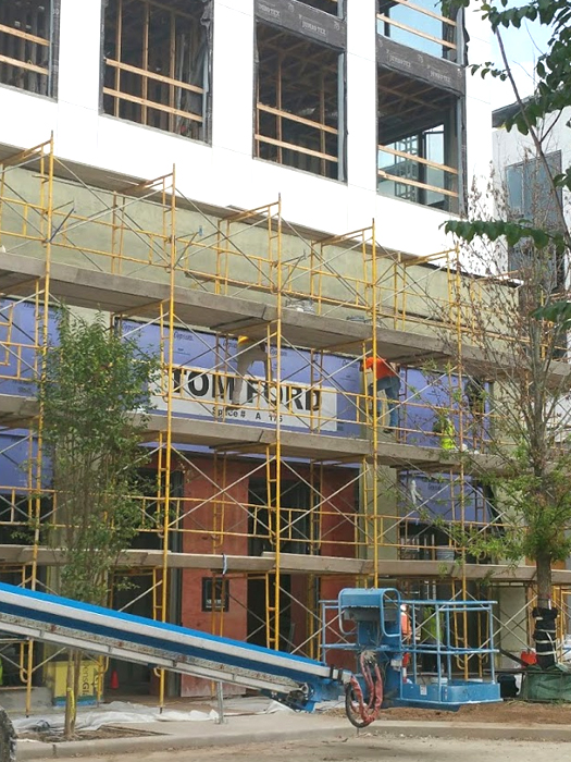 Tom Ford was one of the shops that looked further along in building out.